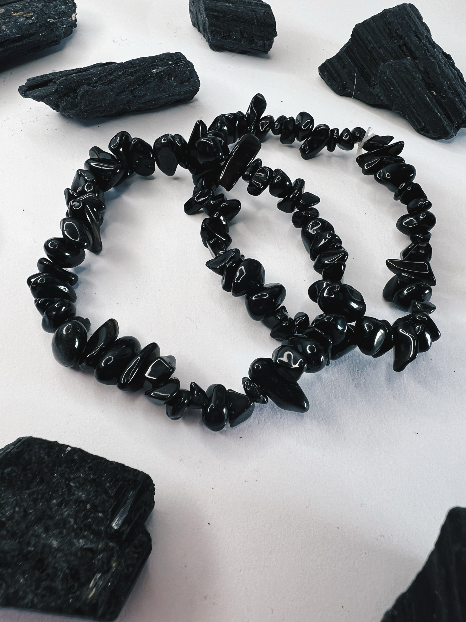 Pulsera Chip Turmalina Negra