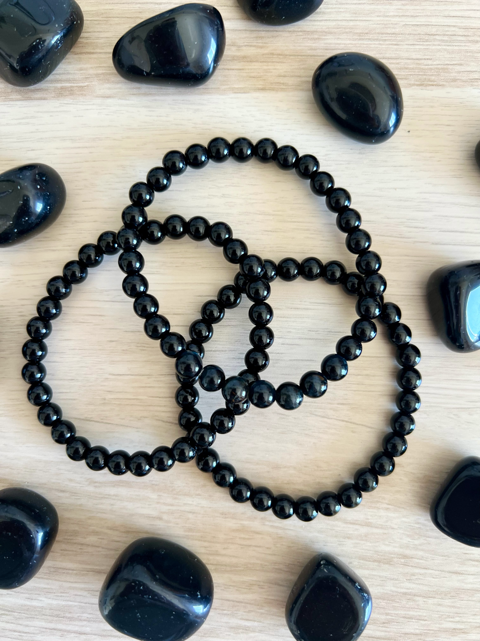 Pulsera Bola Obsidiana Negra