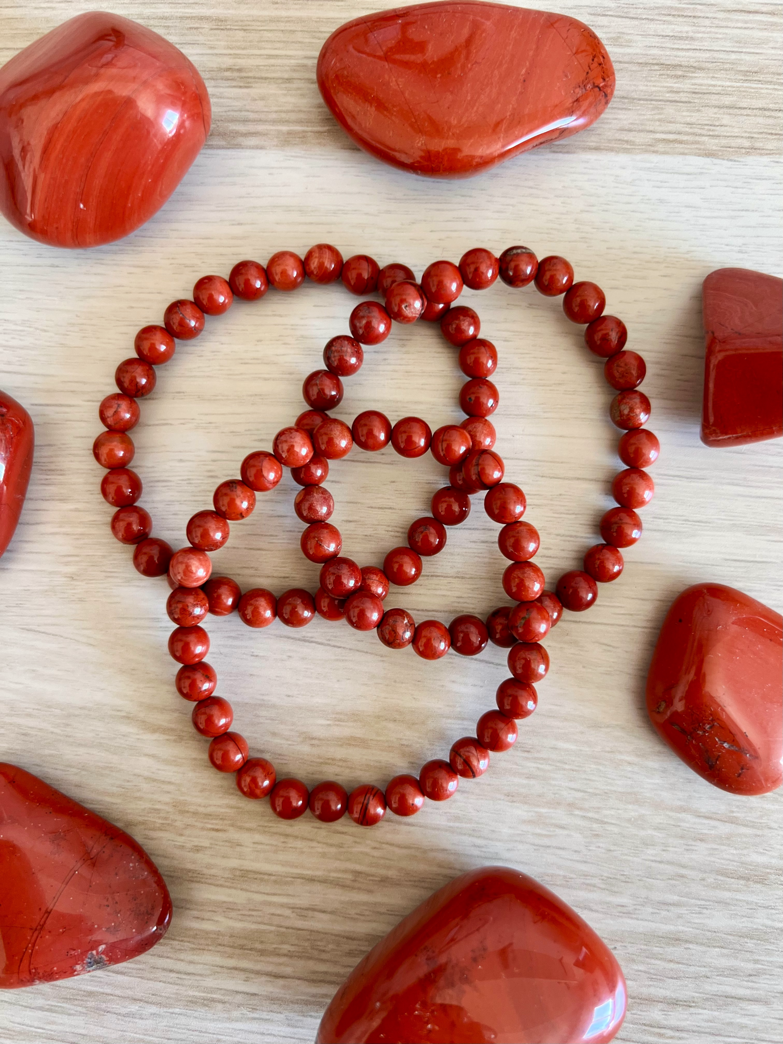 Pulsera Bola Jaspe Rojo