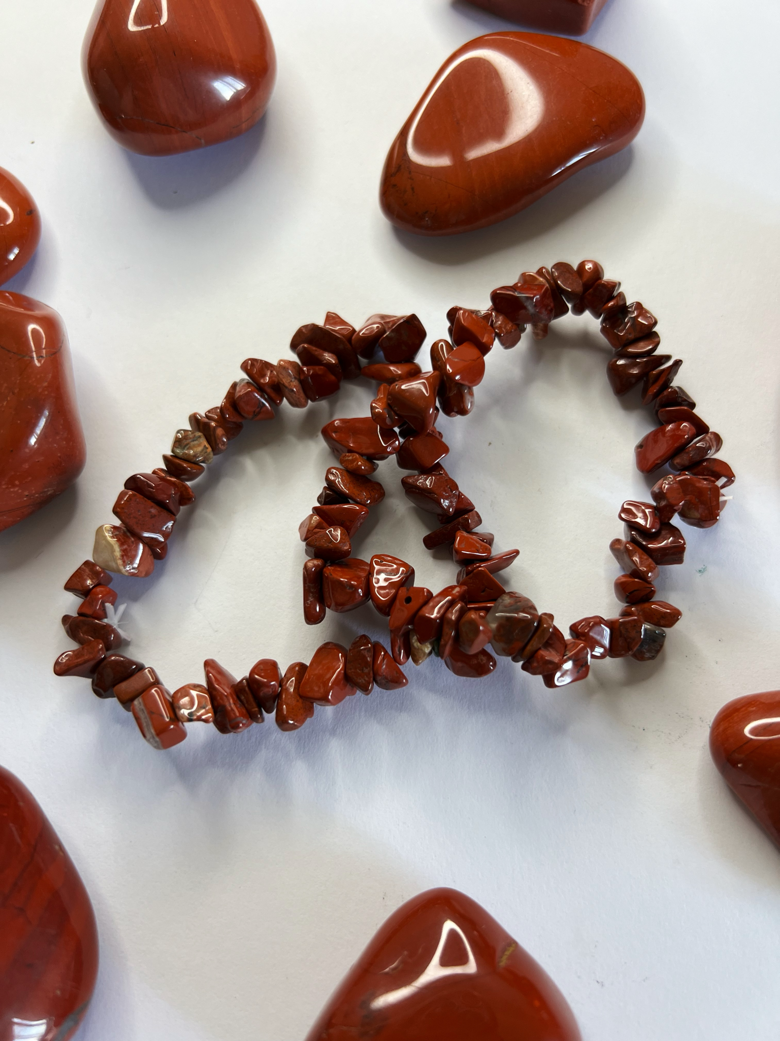 Pulsera Chip Jaspe Rojo