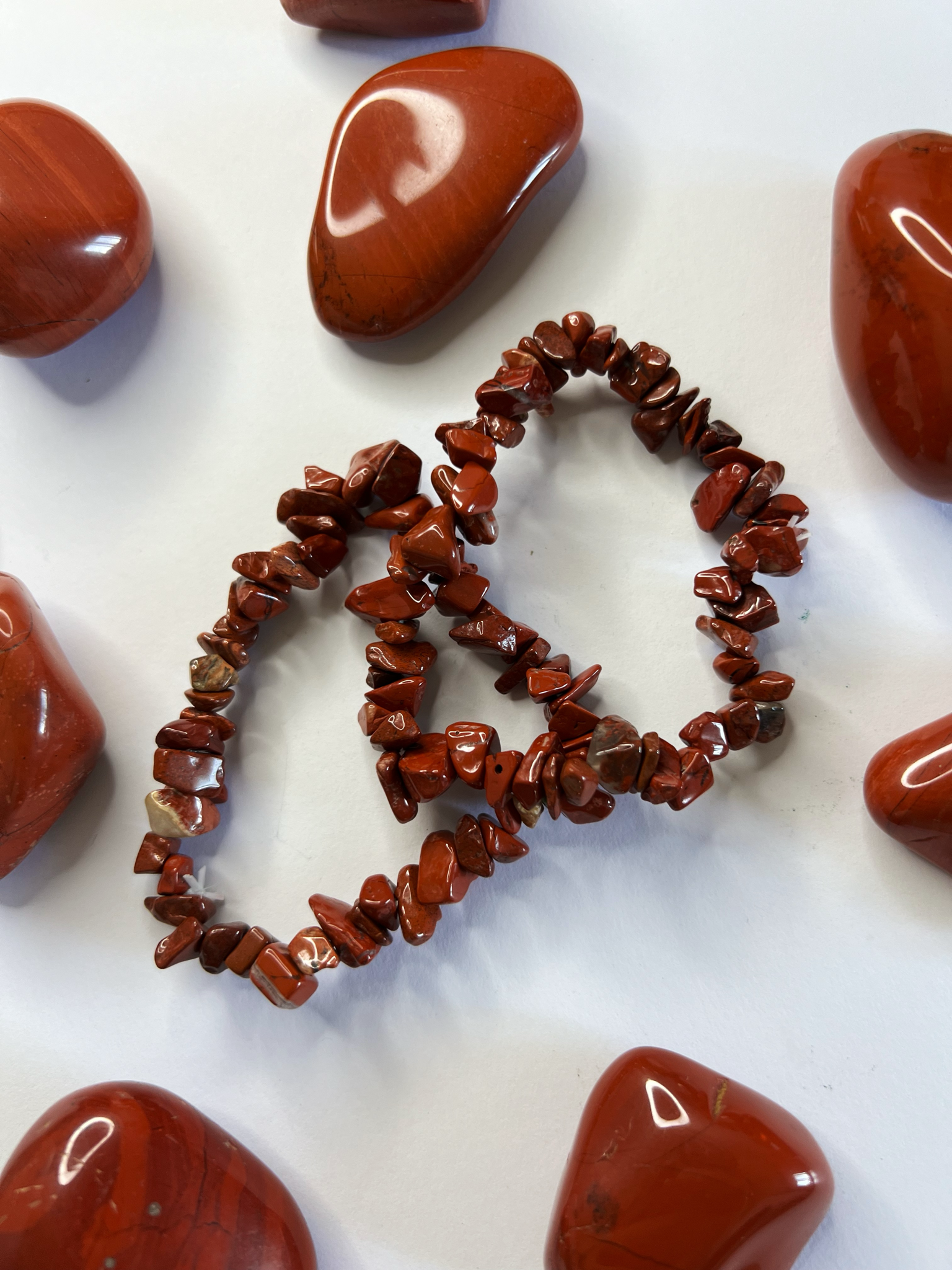 Pulsera Chip Jaspe Rojo