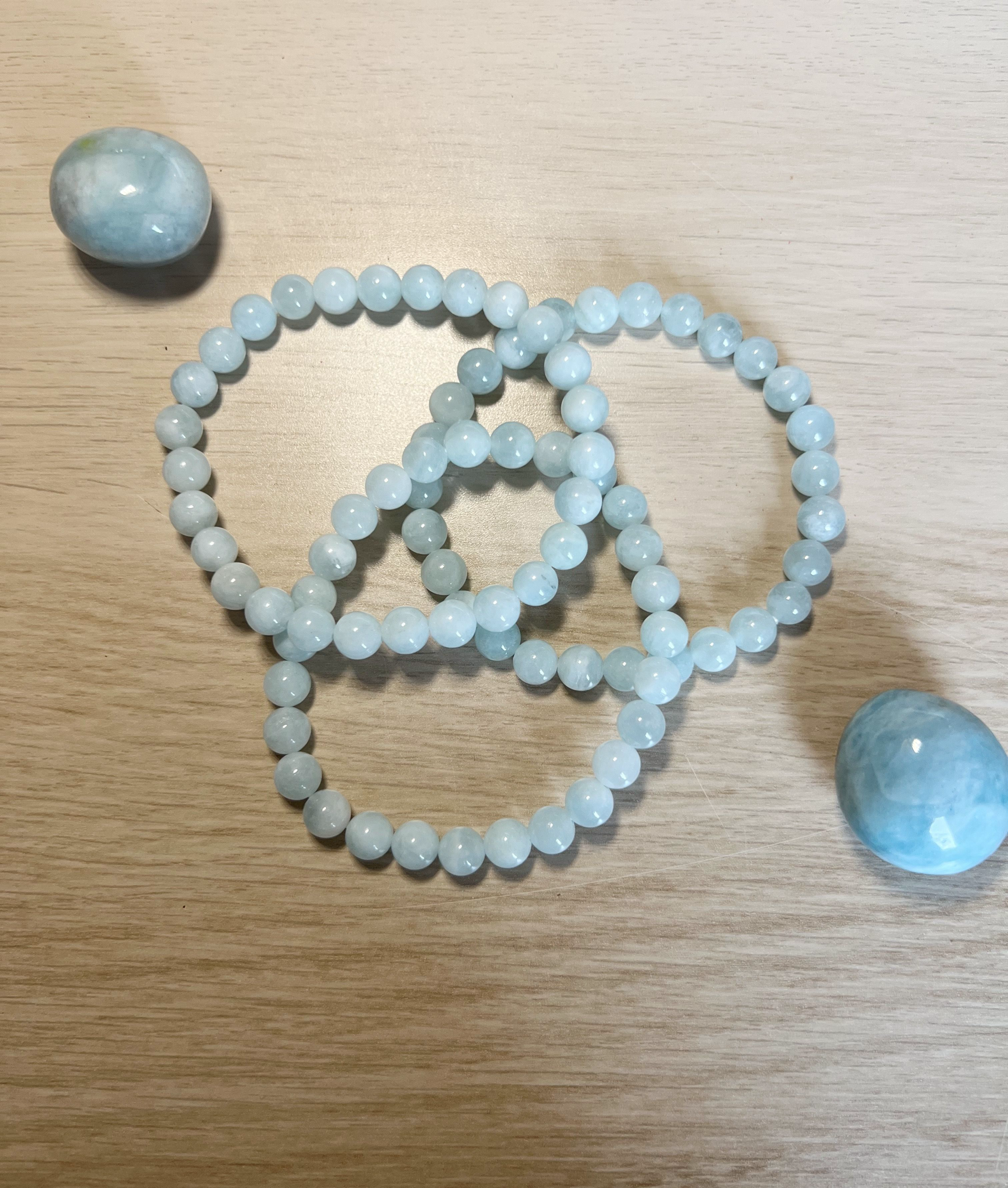 Pulsera Bola Aguamarina