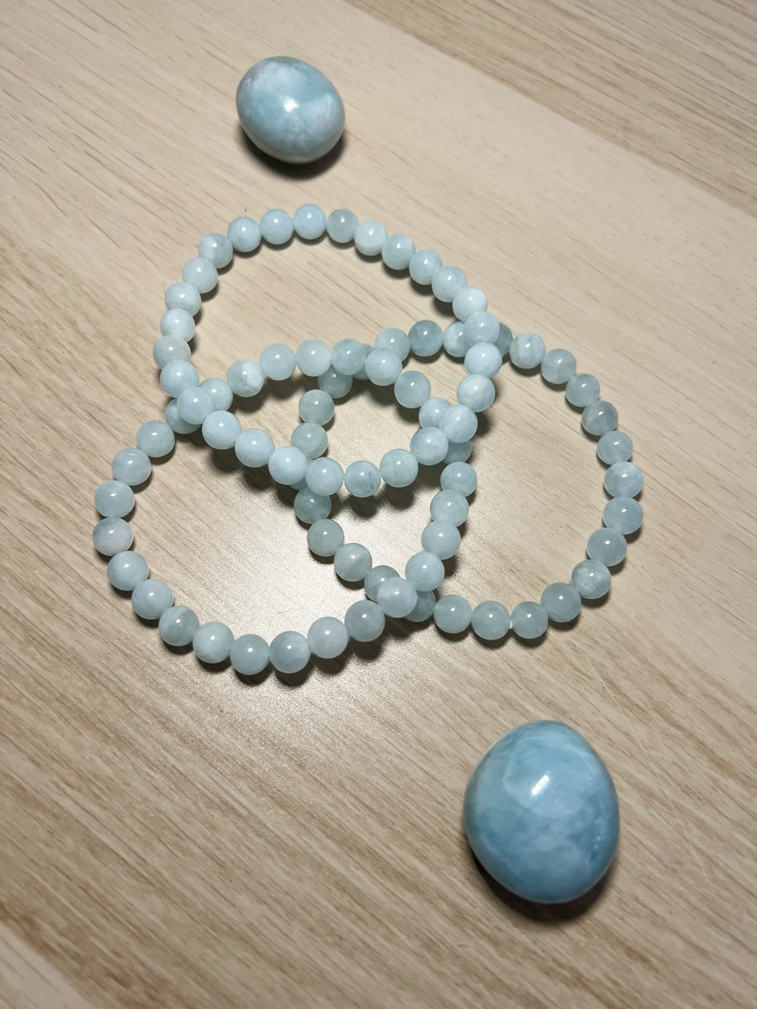 Pulsera Bola Aguamarina