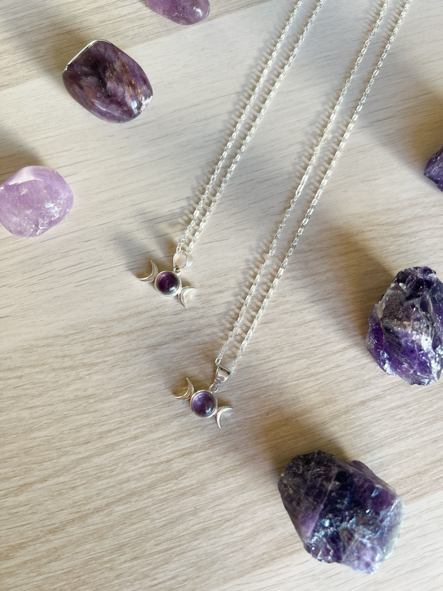 Collar Triple Luna Amatista