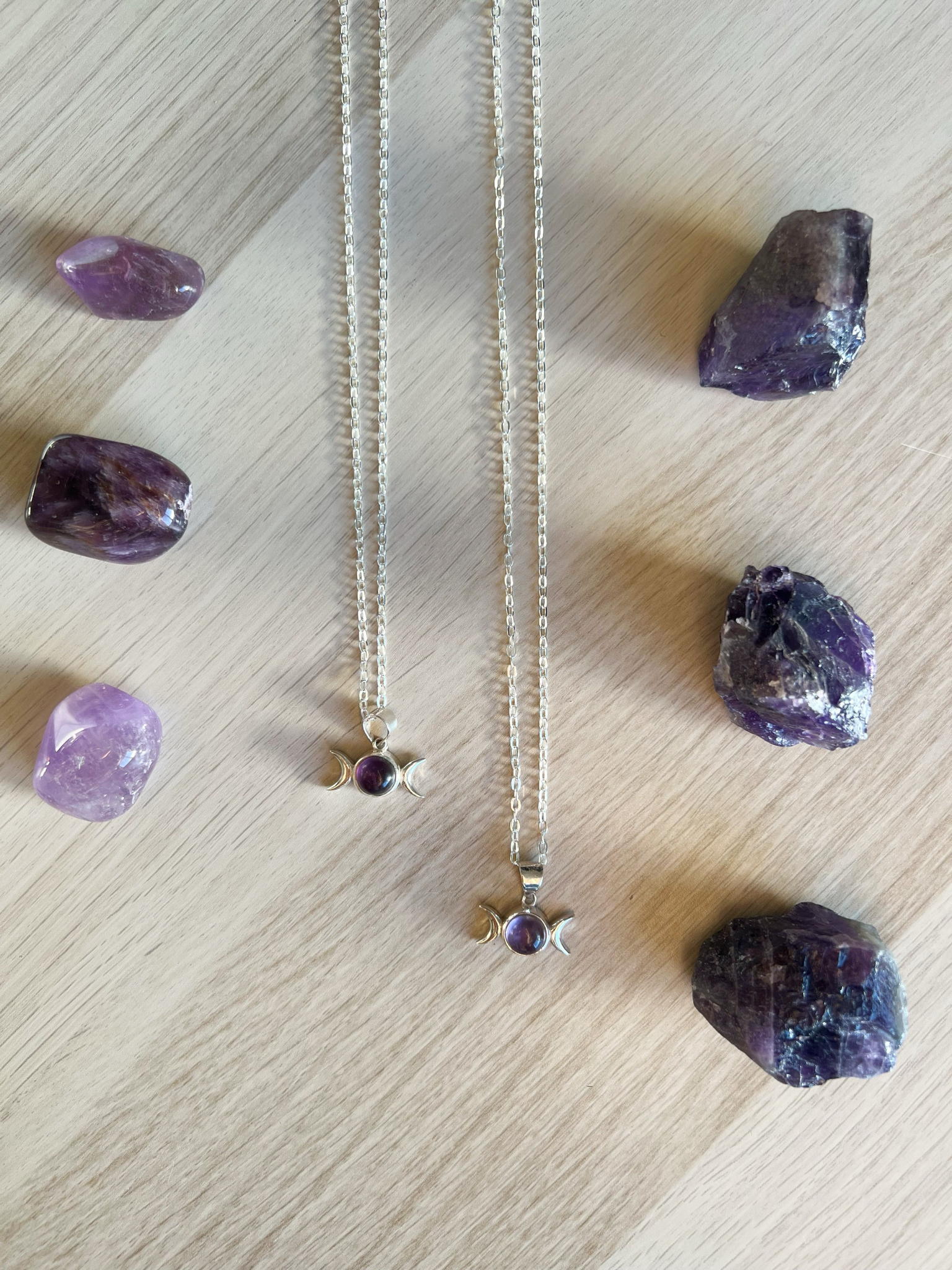 Collar Triple Luna Amatista