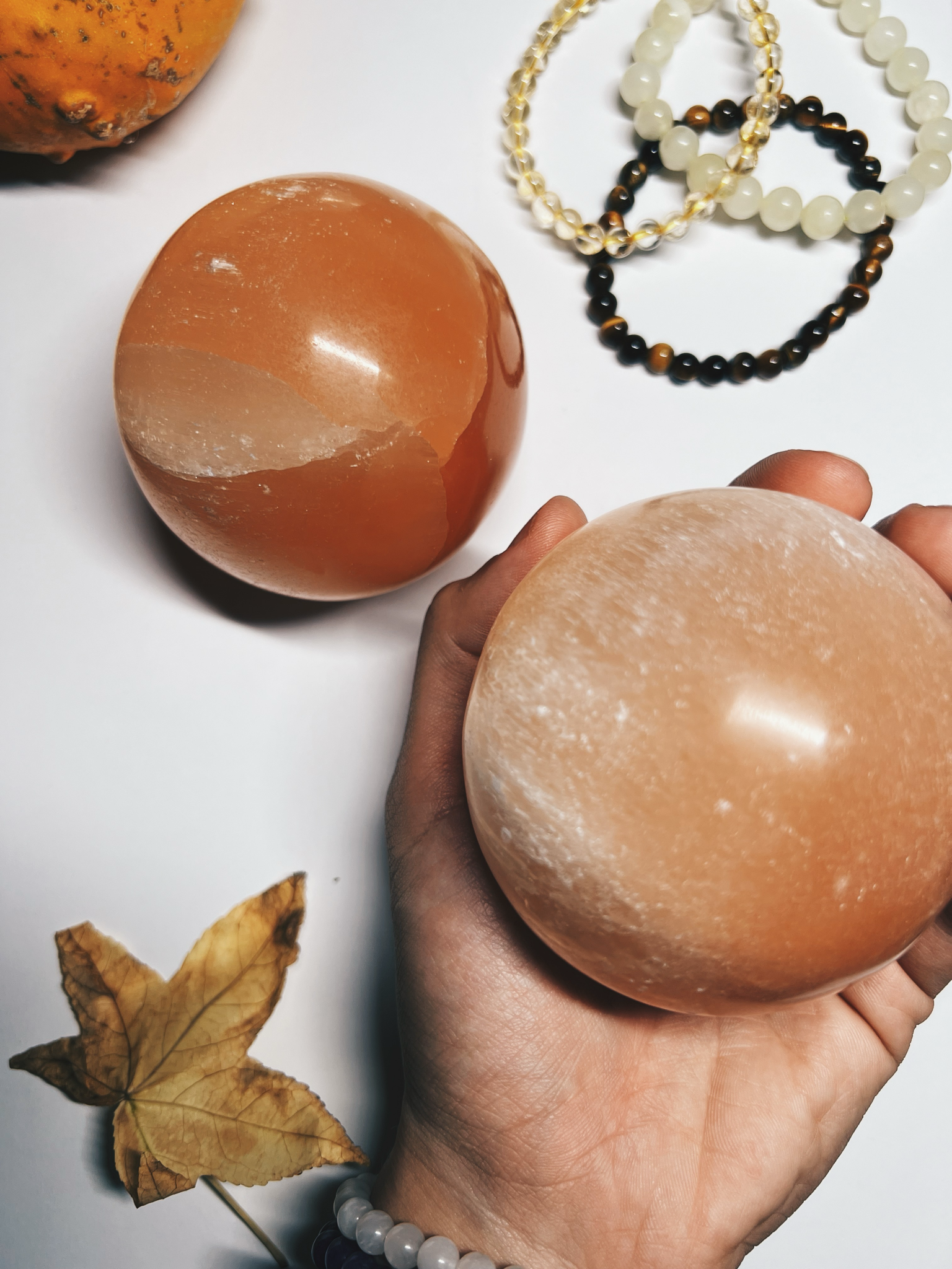 Esfera Selenita Naranja