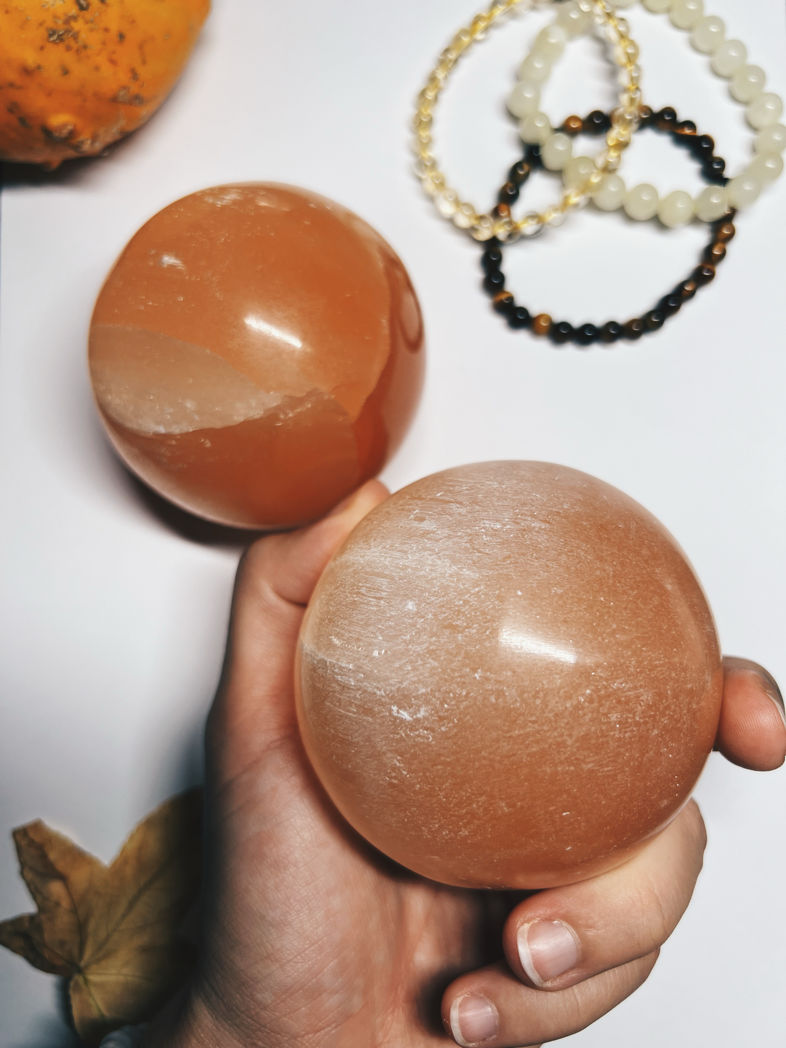 Esfera Selenita Naranja